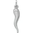 thumbnail image 3 of Sterling Silver Rhodium-Plated Italian Horn Pendant (33 X 7) Made In Italy qc6092, 3 of 5