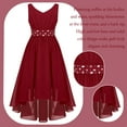 thumbnail image 6 of iiniim Girls V Neck Chiffon Asymmetrical Prom Party Flower Girls Bridesmaid Wedding Dress A Burgundy 16, 6 of 7