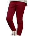 thumbnail image 4 of ibiyuan Girls' Thermal Trousers Winter Warm Leggings With Pockets Soft Comfortable Kids Clothing Fashionable Cold Weather Pants Brick Red,3-4 Years, 4 of 4