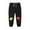 Black, variant on Girls Full Length Pants Mini Print Fleece Lining Drawstring Waist Pockets Kids 2-13 Years Old