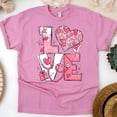 thumbnail image 1 of Nurse Love T-Shirt with Heart and Stethoscope Graphic, Azalea, Size L, 1 of 6