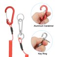 thumbnail image 4 of 3pcs Retractable Spring Coil Straps, 6" Spiral Lanyard Cord with Aluminium Rotatable Clip, Red, 4 of 6