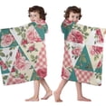 thumbnail image 4 of Pioneer Flower Floral Print Pattern Hooded Bath Towel，50"x30" for Ages 3 To 12 Kids, Quick Dry Lightweight Soft Microfiber Hood Beach Towel Cover Up for Kids, 4 of 7