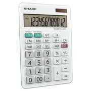 SHARP EL-334W Large Desktop Calculator, White