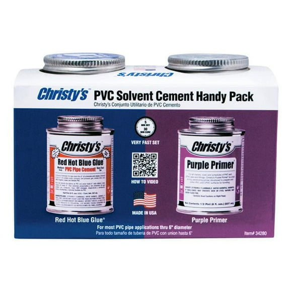 Christy s 4614277 Primer & Cement for CPVC & PVC, Blue & Purple - Pack of 2