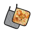 thumbnail image 2 of Toy Terrier Fall Pair of Pot Holders Yellow, 2 of 2