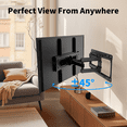 thumbnail image 2 of MountFTV Full Motion TV Wall Mount for 26-70 inch TVs Bracket, Max 400x400mm, Hold up to 100lbs, Support Swivel, Tilt, Level Adjustment, 2 of 7