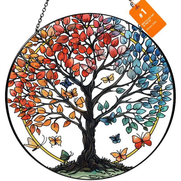 Protector solar Ammzus Tree of Life de vitral, 16 x 16 cm