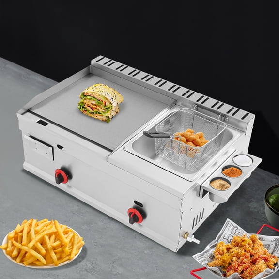 1 PCS Commercial Deep-frying Machine, Large-capacity Deep-frying Machine, Deep-frying Machine with Grill Griddle