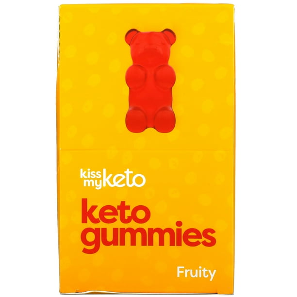 Kiss My Keto Keto Gummies, Apple, Strawberry, Peach , 12 Bags, 22.5 g
