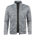 thumbnail image 5 of Mens Zip Up Sweatshirt Without Hood Fall Fashion Jackets Zipper Mock Neck Coat Casual Long Sleeve Top With Pockets, 2XL, 5 of 7