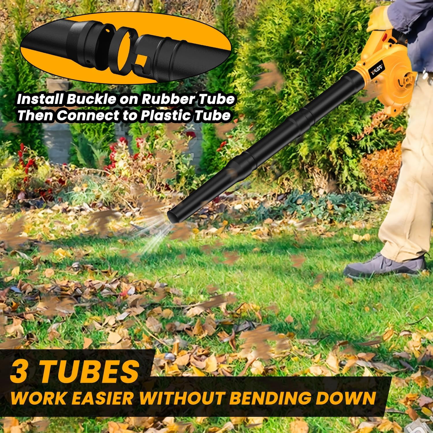 Cordless Leaf Blower for Dewalt 20V Max Battery, Jobsite Air Blower with Brushless Motor,6 Variable Speed Up to 180MPH,2-in-1 Handle Electric Blower and Vacuum Cleaner(Battery Not Included)