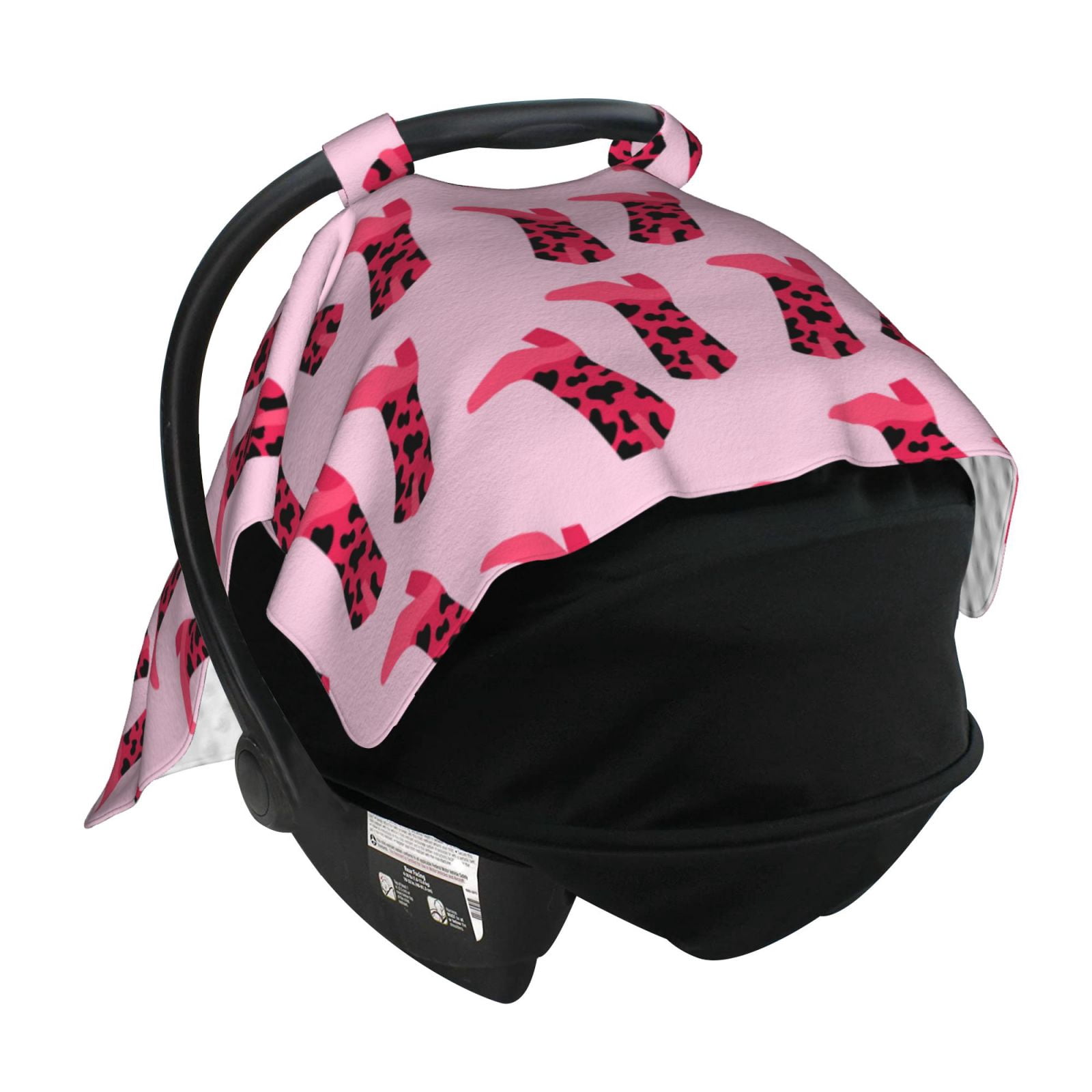 Car Seat Cover Baby - pink cowgirl red boots Western Breathable Infant Car Seat Cover for Baby Carseat, Lightweight Comfort Baby Essentials Must Haves Newborn Stuff for Girl Boy