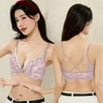 thumbnail image 2 of LangJing Bras for Women, Women's Solid Color Backless Seamless Push-Up Beautiful Back Underwear Everyday Bras Purple,XL, 2 of 7