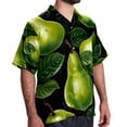 thumbnail image 2 of pear Men's Button Down Spread Collar Casual Printed Short Sleeve Summer Beach Unisex Shirts, 2 of 6