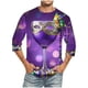 thumbnail image 1 of Blusas y camisas de manga larga con cuello redondo para hombre, blusa informal con cuello redondo y manga corta, blusa estampada de poliéster para hombre., 1 of 3