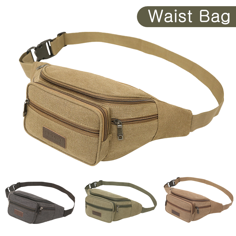 Generic - Mens Canvas Waist Fanny Pack Hip Bum Tactical Military Outdoor Travel Sport Hiking ...