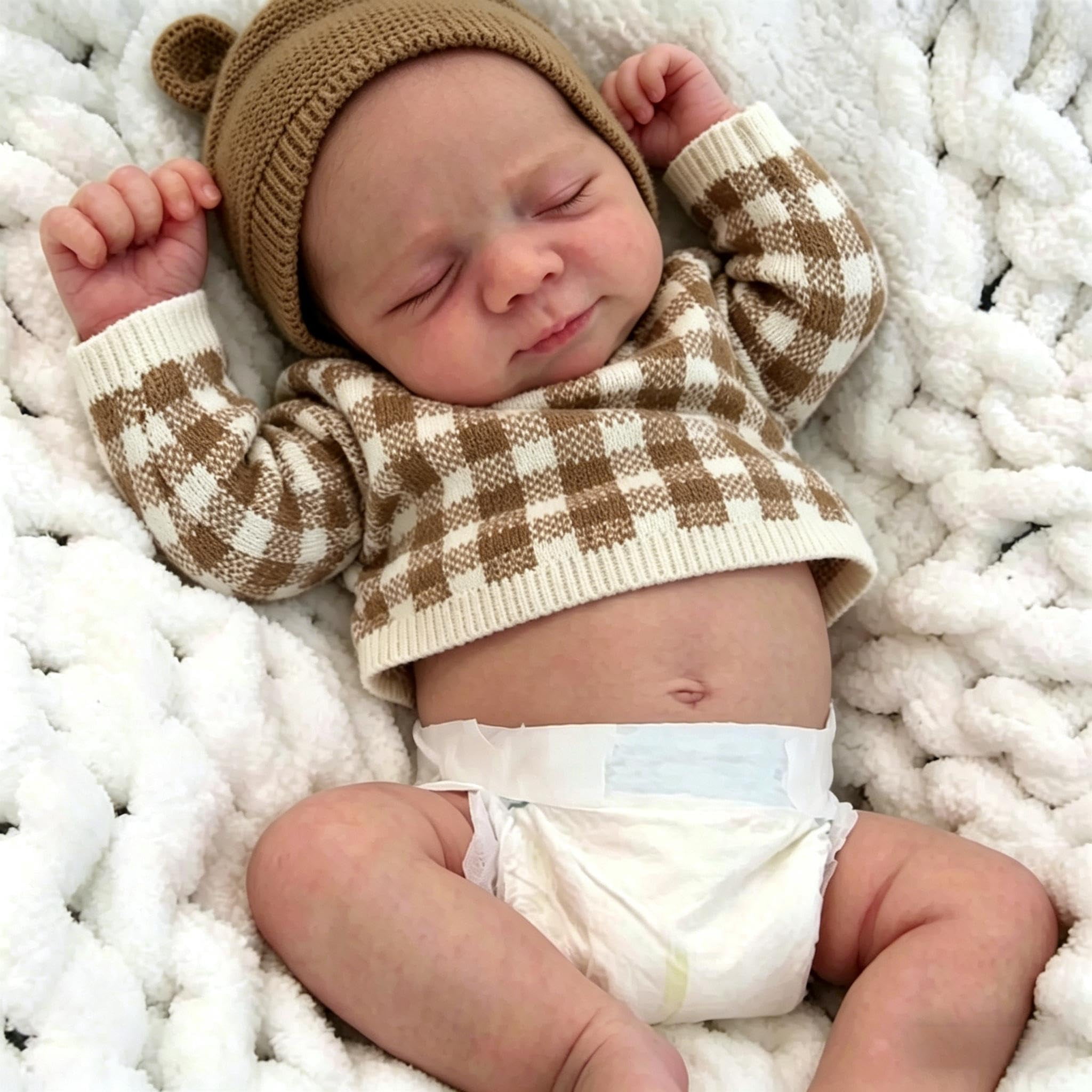 Anano Reborn Baby Dolls 18 Inch Realistic Newborn Sleeping Baby Dolls Girls That Look Real Lifelike Preemie Babies Alive Soft Silicone Reborn Infant Dolls