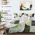 thumbnail image 3 of Abstract Geometric Art 4 Piece Duvet Cover Set Twin Size Watercolor Green Black Blend Soft Bedding Set Comforter Cover, 1 Duvet Cover 1 Flat Sheets and 2 Pillowcases, 3 of 9