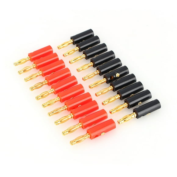 HURRISE 20pcs Gold Plated Banana Speaker Cable Plugs Connector Jack Audio Adapter Screw