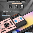thumbnail image 2 of for Samsung Galaxy A25 5G Phone Case with Screen Protector*2 with Slide Camera Cover, 360°Rotation Ring Kickstand [Military Grade] Case for Galaxy A25 5G Case,Rose Gold, 2 of 14