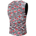 thumbnail image 4 of IROINNID Men's Sleeveless V-Neck Short Vest Print Casual Autumn And Winter Valentine's Day Suit Vest, 4 of 8