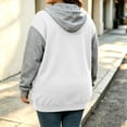 thumbnail image 5 of NominalSnug Womens Plus Size Light Fleece Lined Hooded Jacket Long Sleeve Full Zip Color Block Casual Outerwear With Pockets, 5 of 6
