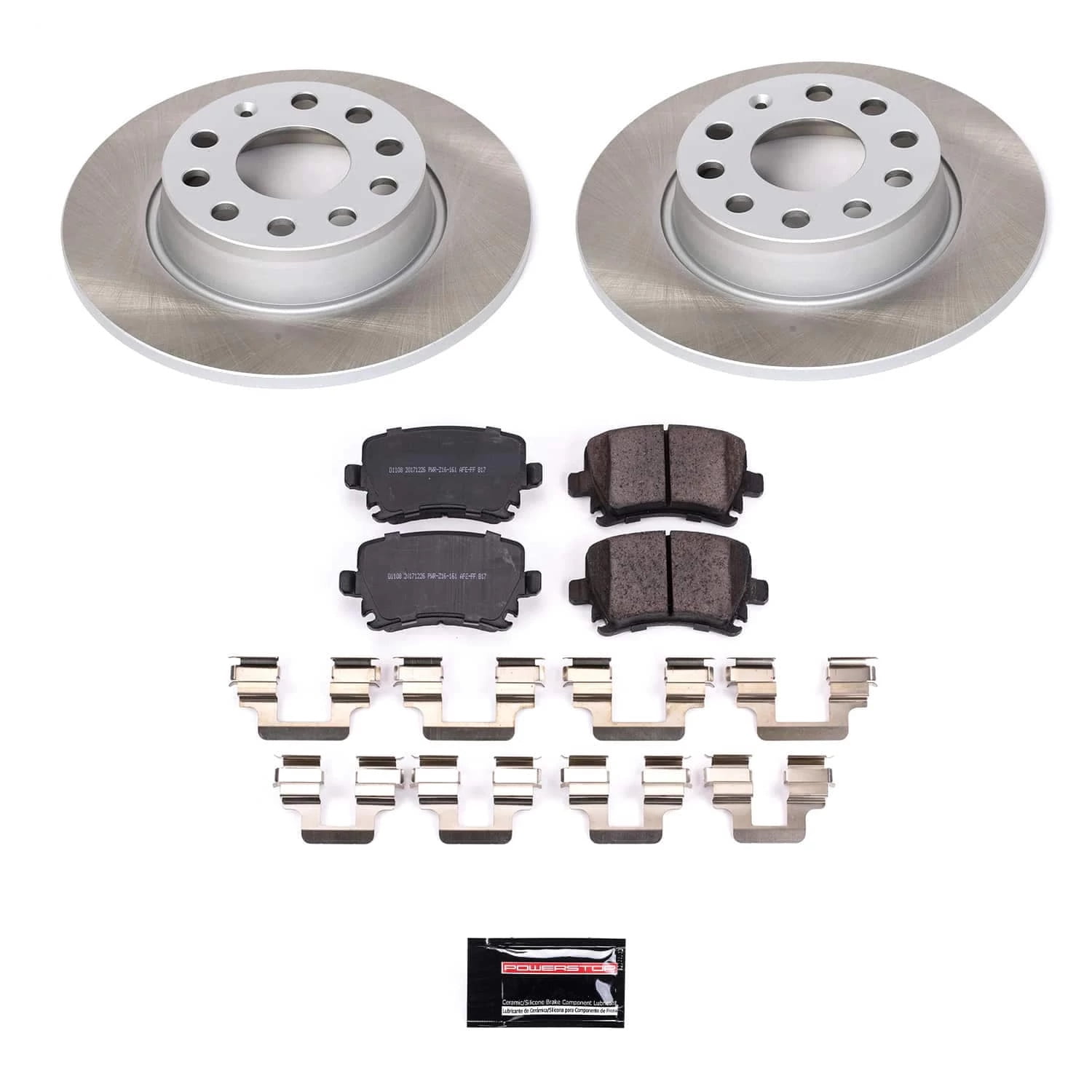 PowerStop Rear Semi-Coated Rotor and Low-Dust Ceramic Brake Pad Kit SC5666