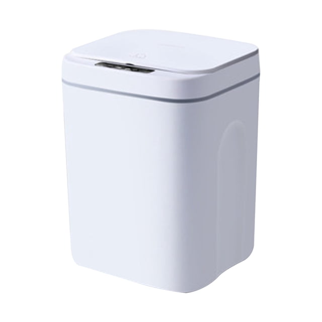 bote de basura automático Bote de automático inteligente, bote de sin impermeable con tapa con sensor de movimiento para cocina, hogar, hotel, - 14L 14L Blanco Fanmusic bote de basura automático