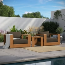 Modway Tahoe 3-Piece Outdoor Patio Acacia Wood Furniture Set in Natural Cocoa