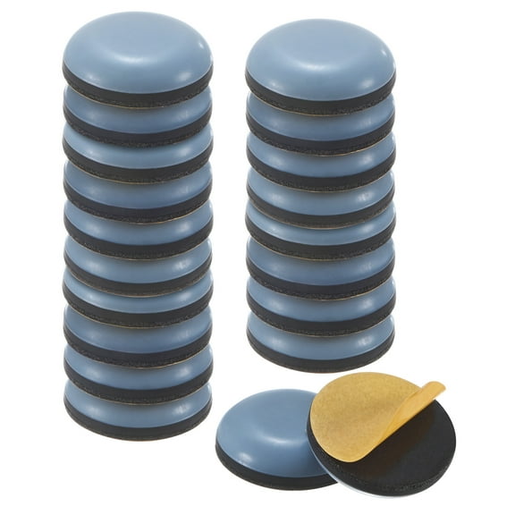 Uxcell 20 Pack Furniture Sliders 0.86" Diameter Polytetrafluoroethylene Pad Self-Adhesive Mover Glides Grey