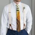 thumbnail image 3 of Autumn Sunflower Floral Necktie - Retro Vintage Formal Satin Tie for Groomsmen, 3 of 3
