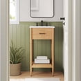 thumbnail image 2 of Vanity Cabinet (Sink not included), Natural, Wood, Mid Century Hotel Bedroom Bathroom, Modern Contemporary HB36347, 2 of 9