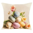 thumbnail image 2 of KUNPENG Embroidered Easter Bunny Pillow Cover 18x18 Inch Spring Decorative Throw Pillowcase, Cute Rabbit & Floral Design, Premium Textured Cushion Cover for Sofa, Living Room & Holiday Home Decor, 2 of 5