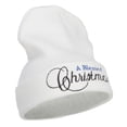 thumbnail image 4 of A Blessed Christmas Embroidered Long Beanie - White OSFM, 4 of 5