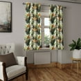 thumbnail image 2 of Ambesonne Exotic Grommet Curtain, Bird Flowers Tropical Design, 50"x63", Marigold Green Eggshell, 2 of 5