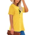 thumbnail image 3 of Anbech Sunflower Plus Size T-Shirts for Women Graphic Sunflower with Notes Print Oversize Short Sleeves T-Shirt with Round Neck, 3 of 4