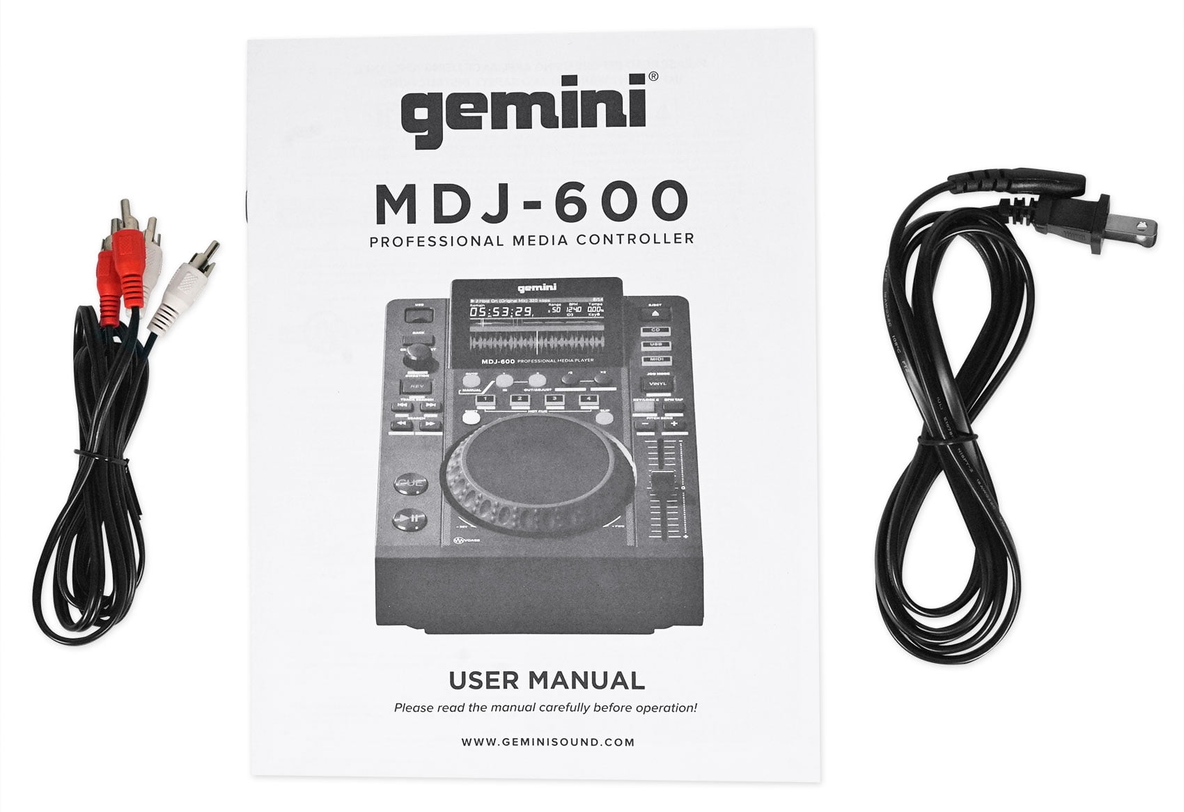 2) Gemini MDJ-600 USB/CD Media Players DJ MIDI Controllers+Mixer+Mic+Headphones