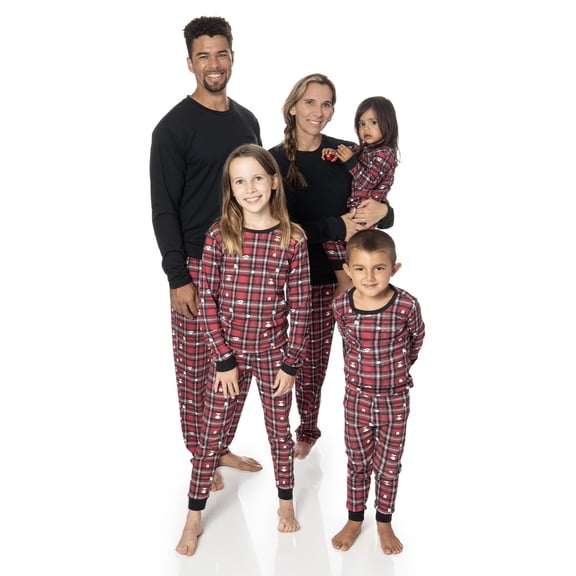 PEANUTS Toddler Boys Girls Snoopy Family Matching Pajamas Sleepwear 2-Piece Sets for Christmas with Woodstock Charlie Brown Linus (Red Plaid, 2T)