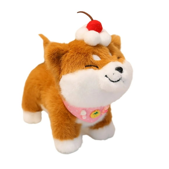 NAOJIE 8" Shiba Inu Plush Pillow with Triangular Scarf,Shiba Inu Anime Body Pillow,Kawaii Stuff Animal Plush Toy,Small Plushie Stuffed Dog Throw Pillow Birthday Christmas Gifts(Pink)