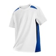 thumbnail image 4 of Kalauyu Athletic Shirts Round Neck Short Sleeve Shirts Quick Dry Athletic Gym Active T Shirt Moisture Wicking Color Block Summer Running Sport Tops, 4 of 5