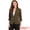 Coffee, variant on Women's 3/4 Sleeve Shawl Lapel Work Blazer with Pockets L Royal Blue