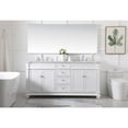 thumbnail image 6 of Elegant Decor Wesley 72" Steel and Solid Wood Double Bathroom Vanity Set - White, 6 of 8
