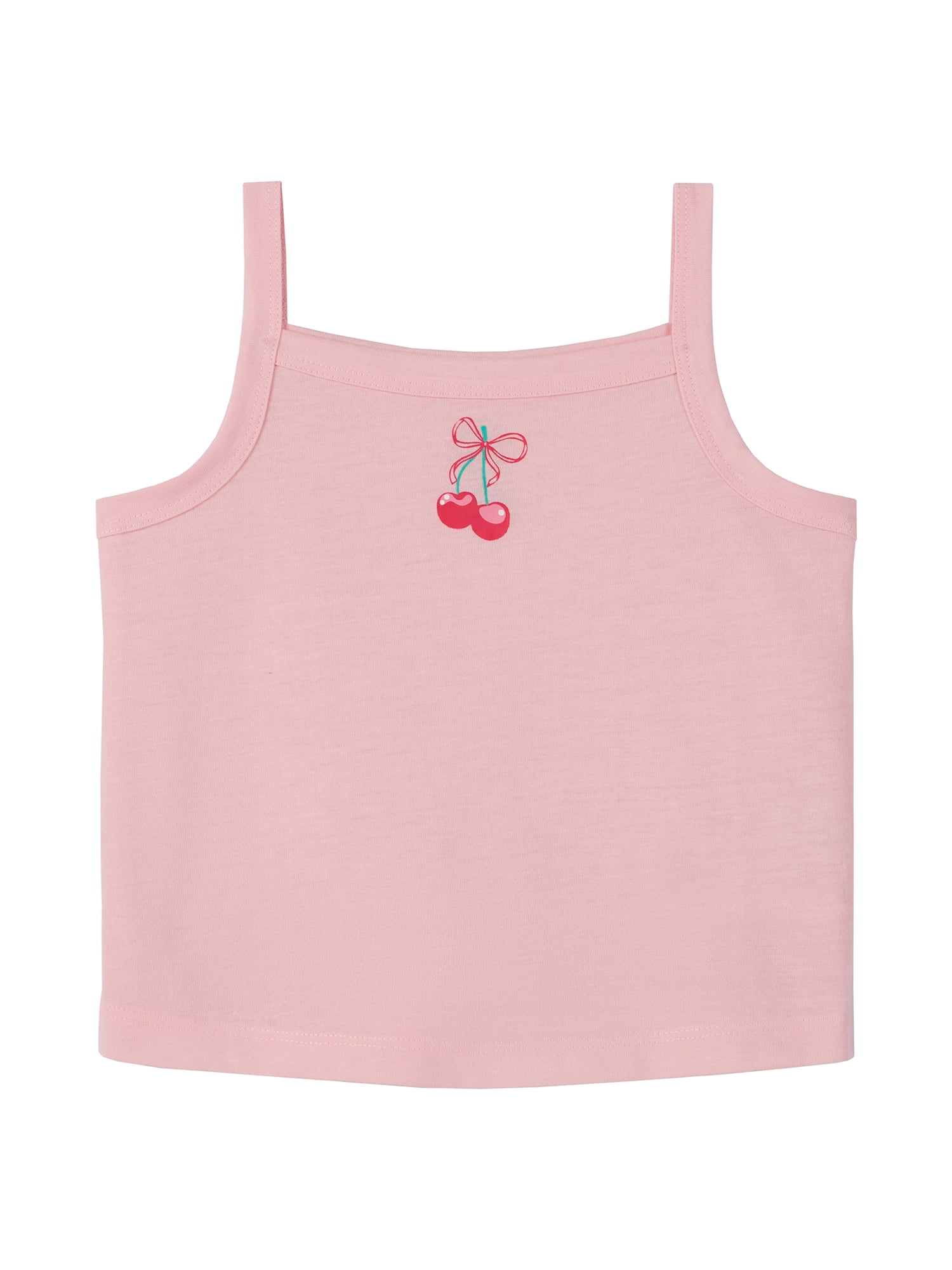 Wonder Nation Girls Tank, Short Sleeve Top, Sleep Shorts and Sleep Pant Pajama Set, 4-Piece, Sizes 4-18