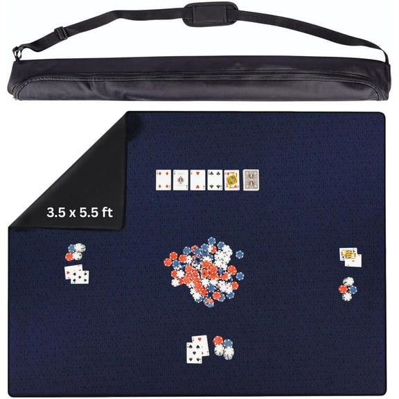 Feltectors Neoprene Gaming Mat - Ultimate Card Game Table Cover 3.5 x 5.5 ft.- Blue