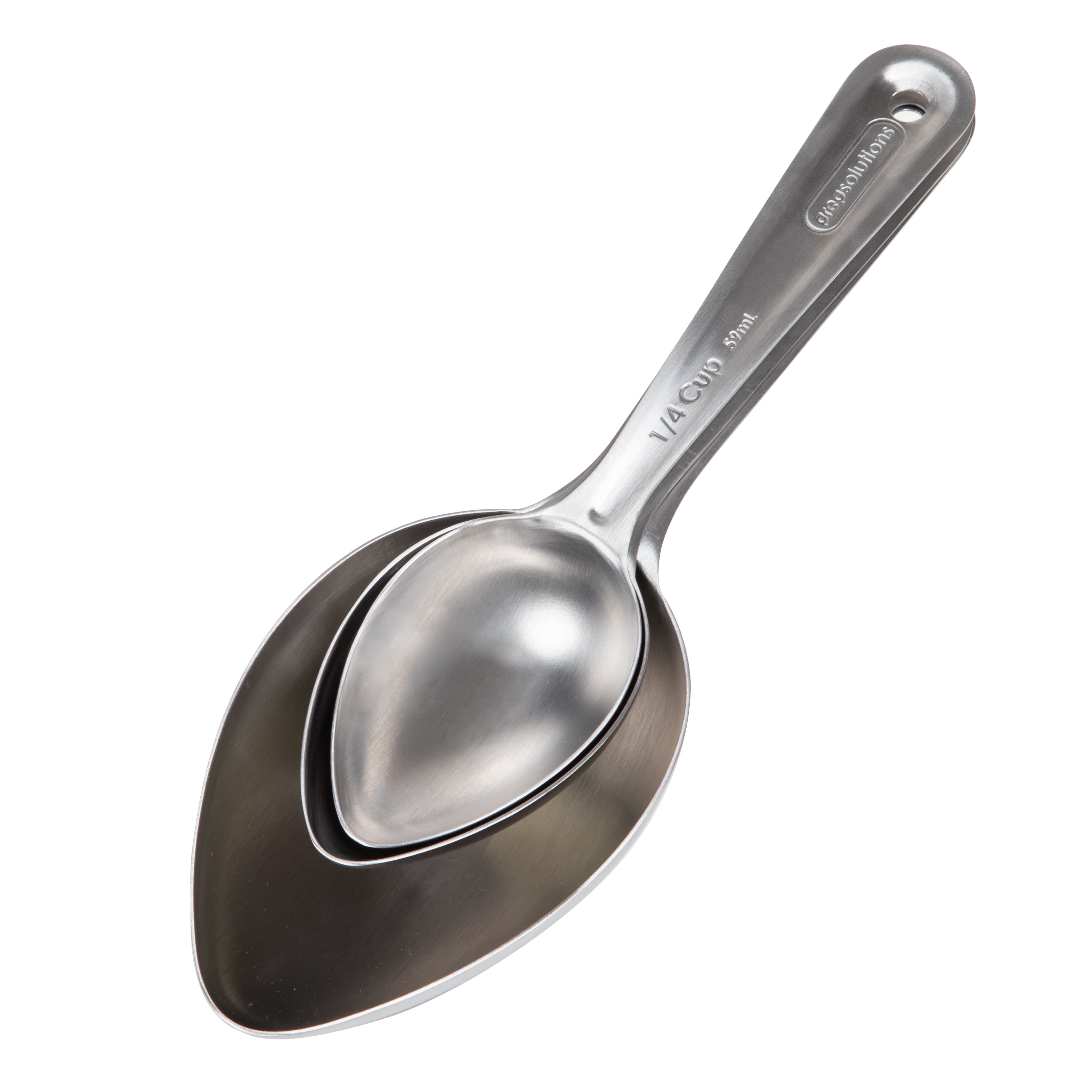 diollo Stainless Steel Measuring Cup, Oval Shaped - Matt Finish, Set of 3  (1/2, 1/4 & 1/8 Cup) 