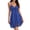 06-Sapphire blue, variant on QYLUX Women Nightgown Sexy Sleepwear V-neck Modal Babydoll Lace Chemise Lingerie Lounge Dress