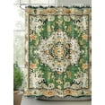 thumbnail image 2 of Green Orange Boho Shower Curtain, Vintage Bohemian Geometric Pattern Bathroom Decor Curtains Set with Hooks, Waterproof Fabric Home Accessories， 72 X 78 Inch Long, 2 of 6