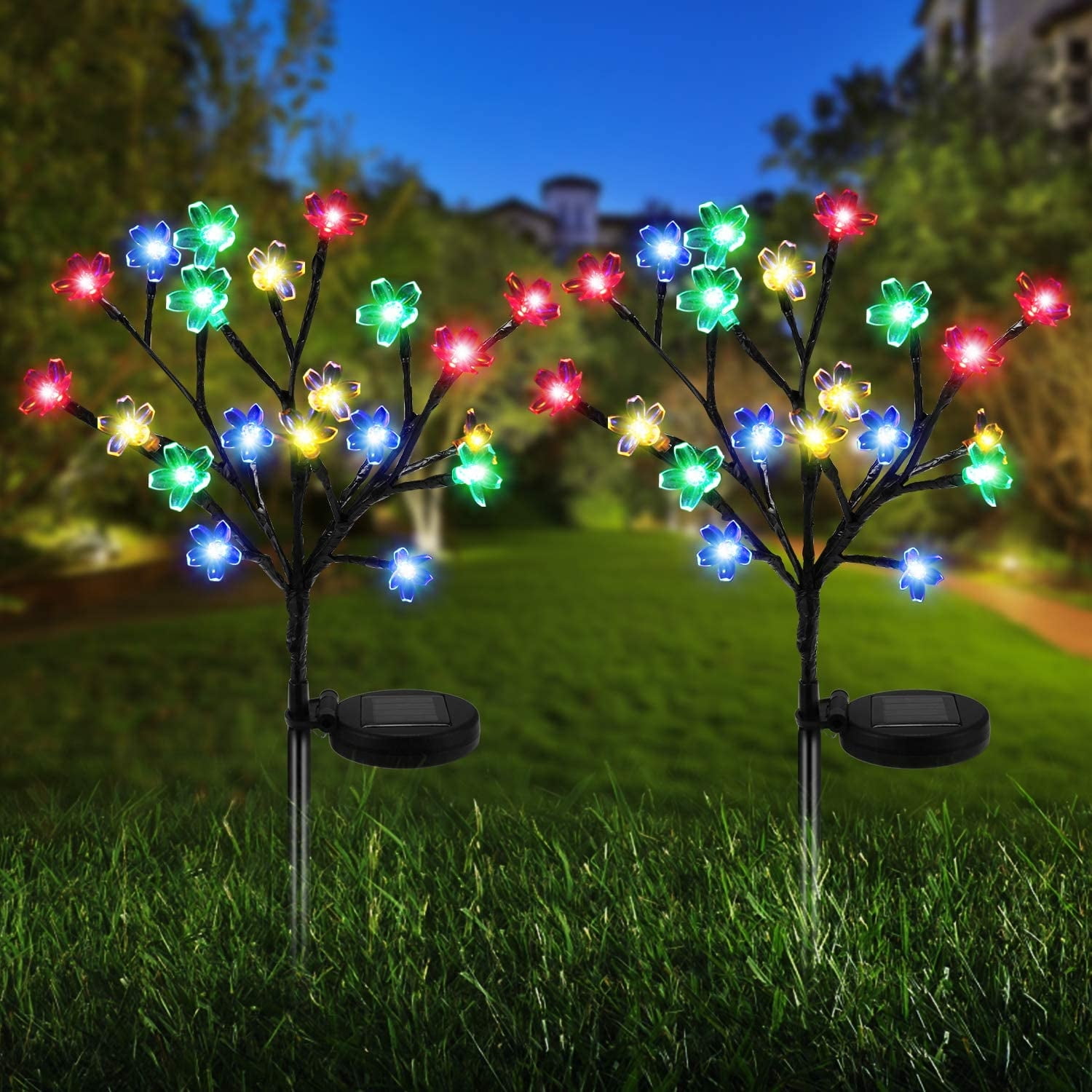 LEERUI Garden Solar Lights Outdoor Decorative LED Solar Powered