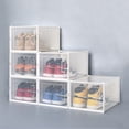 thumbnail image 2 of Shoe Storage Box Stackable Entryway Containers Set of 6  Plastic White, 2 of 8